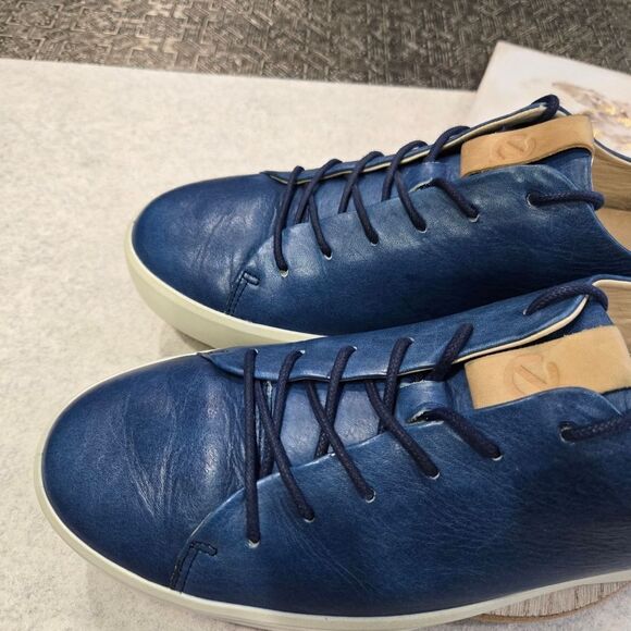? ECCO Soft 7 Men\'s Leather Sneaker. Blue Size 11. $170 new. main image 14